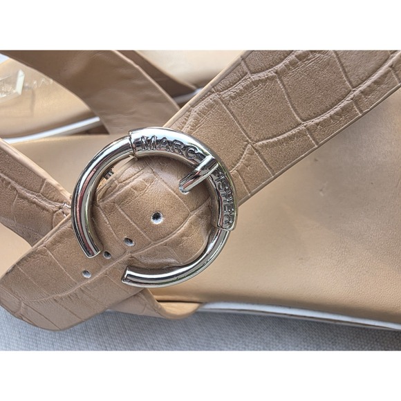 Marc Fisher Gordy Size US 9.5M Women's Strappy Wedge Sandals Dark Natural - Picture 7 of 15